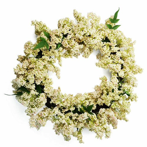 Stunning 55cm White Berries Hanging Wreath - Perfect for Every Door! - plants - express.com