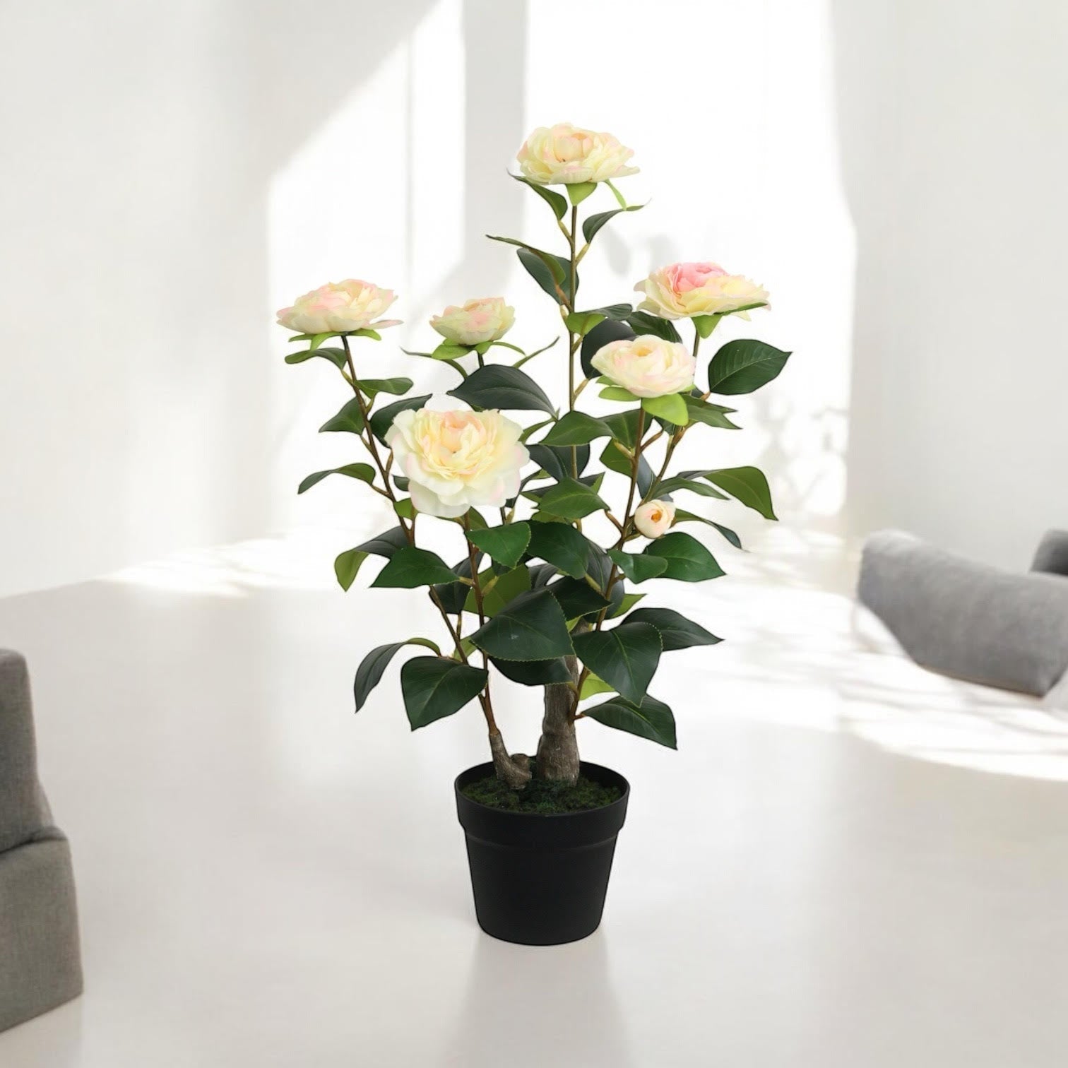 Stunning 58CM Artificial Camellia Plant - Lifelike & Maintenance - Free Beauty! - plants - express.com