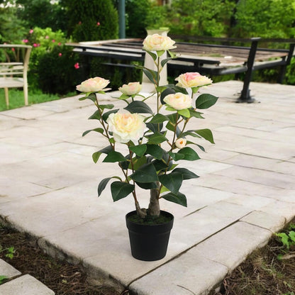 Stunning 58CM Artificial Camellia Plant - Lifelike & Maintenance - Free Beauty! - plants - express.com