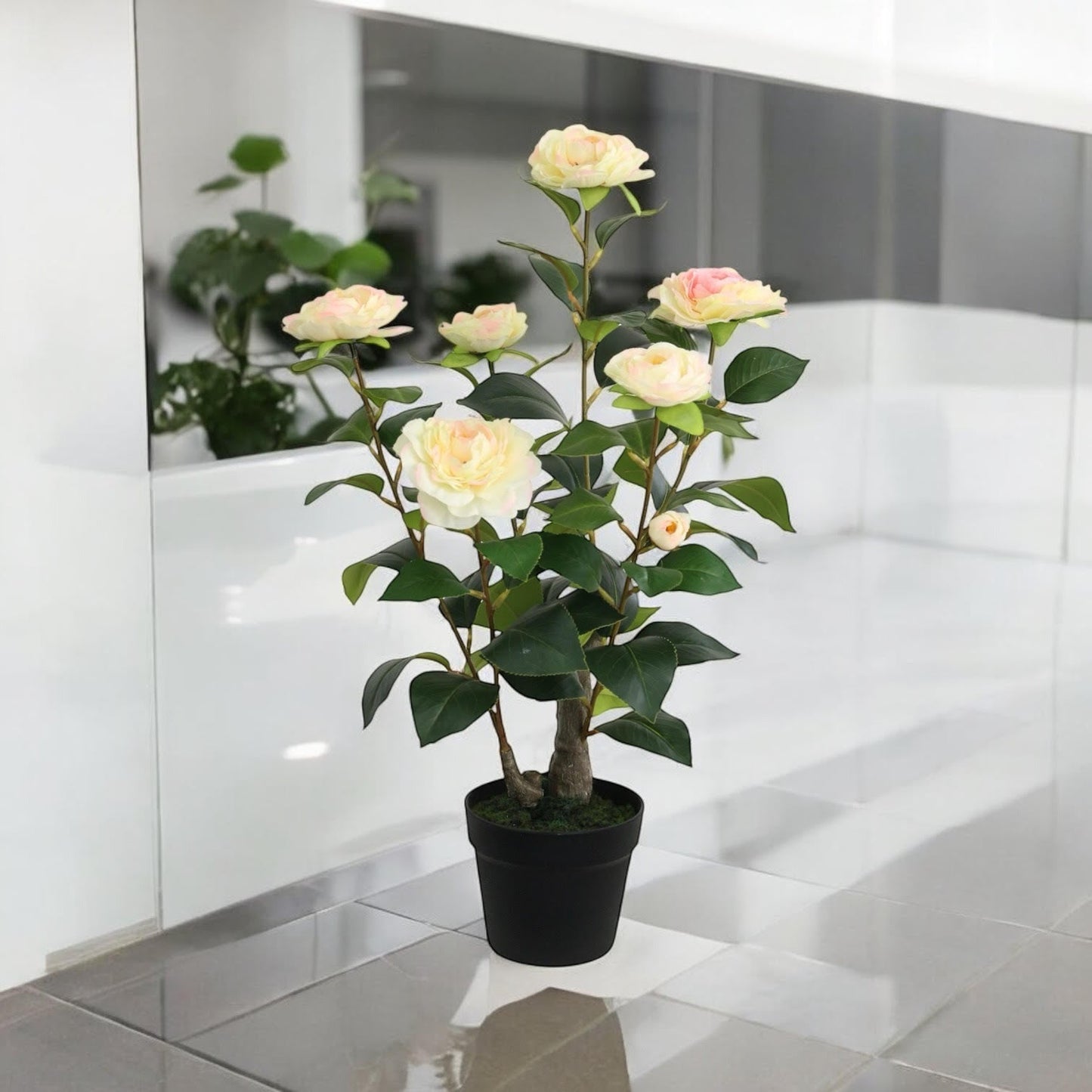 Stunning 58CM Artificial Camellia Plant - Lifelike & Maintenance - Free Beauty! - plants - express.com