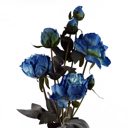 Stunning 6 - Pack Blue Peony Artificial Flower Stems - 24 Blooms & 18 Buds! - plants - express.com