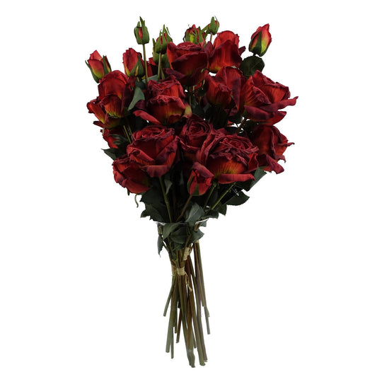 Stunning 6 - Pack Red Rose Artificial Flower Sprays – 24 Blooms, 18 Buds! - plants - express.com