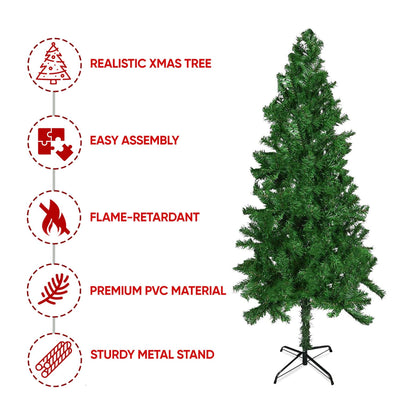 Stunning 6FT Green Artificial Christmas Tree with Metal Stand - Indoor Use - plants - express.com