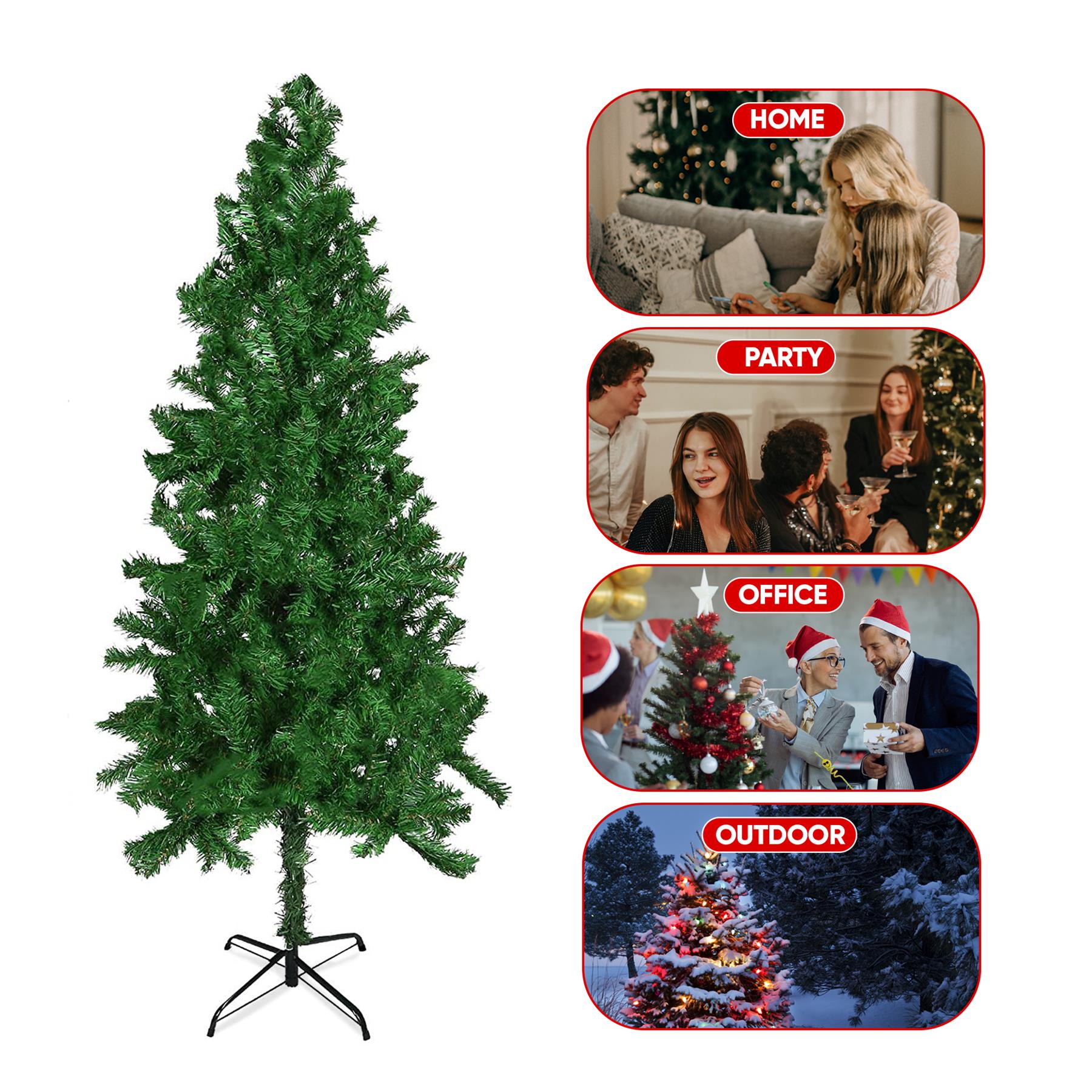 Stunning 6FT Green Artificial Christmas Tree with Metal Stand - Indoor Use - plants - express.com