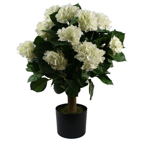 Stunning 70cm White Silk Hydrangea Bush in a Stylish Potted Display - plants - express.com