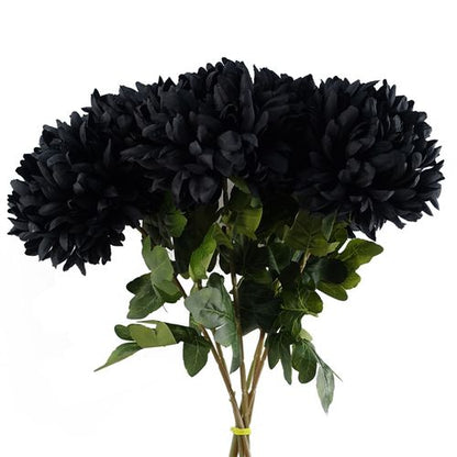 Stunning 75cm Black Silk Reflex Chrysanthemum - Perfect for Luxurious Arrangements - plants - express.com
