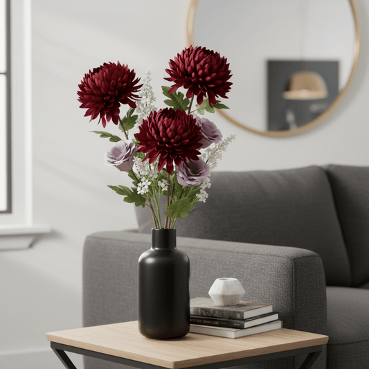 Stunning 75cm Red Silk Reflex Chrysanthemum - Perfect for Vibrant Arrangements! - plants - express.com
