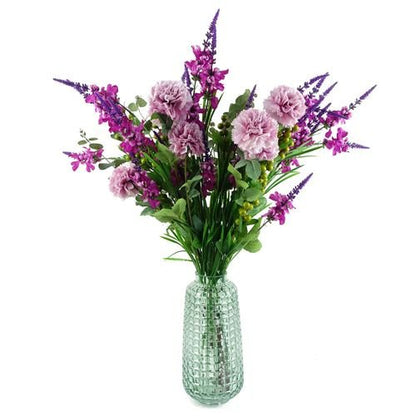 Stunning 80cm Pink Carnation & Larkspur Floral Arrangement in Glass Vase - plants - express.com