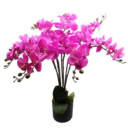 Stunning 85cm Dark Pink Artificial Bush Orchid - Lifelike Floral Elegance! - plants - express.com