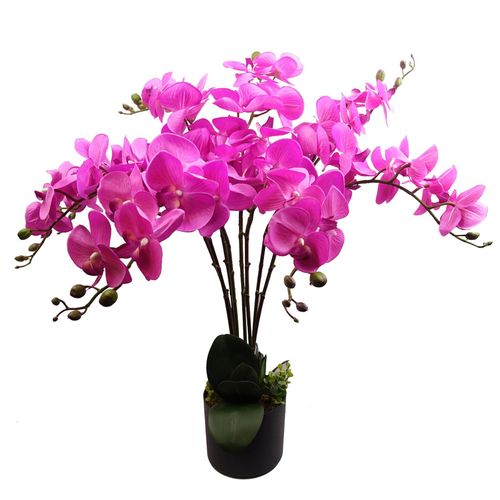 Stunning 85cm Dark Pink Artificial Bush Orchid - Lifelike Floral Elegance! - plants - express.com