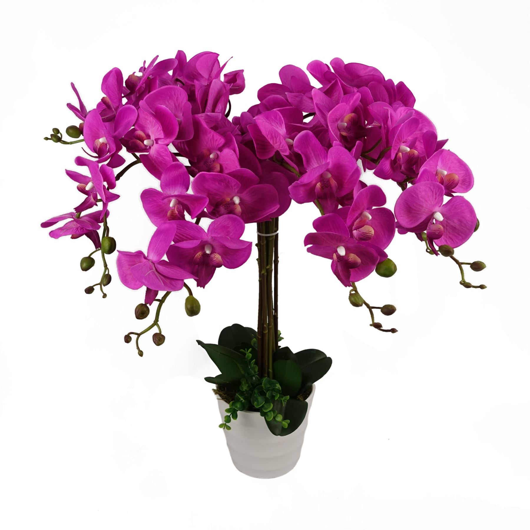 Stunning 85cm Deluxe Dark Pink Artificial Bush Orchid - Perfect Centerpiece! - plants - express.com