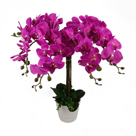 Stunning 85cm Deluxe Dark Pink Artificial Bush Orchid - Perfect Centerpiece! - plants - express.com