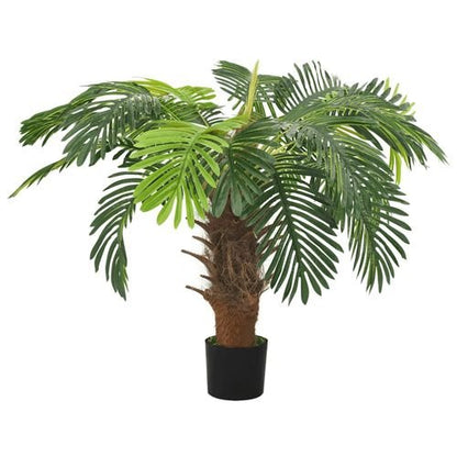 Stunning 90cm Green Cycas Palm in Black Pot - Lush Artificial Plant Decor - plants - express.com