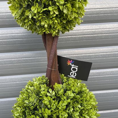 Stunning 90cm Green Double Ball Topiary Trees - Realistic Outdoor Decor Pair - plants - express.com