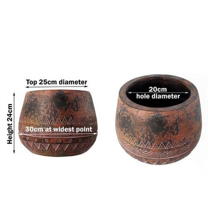 Stunning Zaturn 24cm x 30cm Rustic Planter in Brown/Black - Perfect for Any Space! - plants - express.com