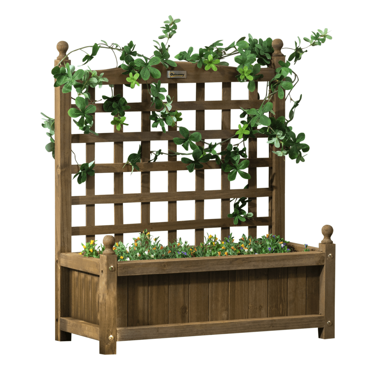 Sturdy Garden Planters with Trellis for Climbing Vines - Indoor/Outdoor Brown - plants - express.com