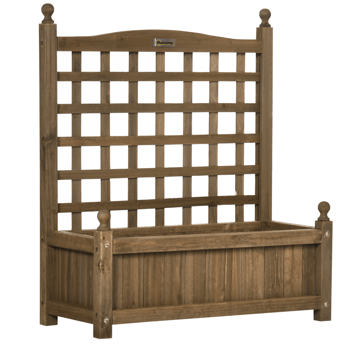 Sturdy Garden Planters with Trellis for Climbing Vines - Indoor/Outdoor Brown - plants - express.com