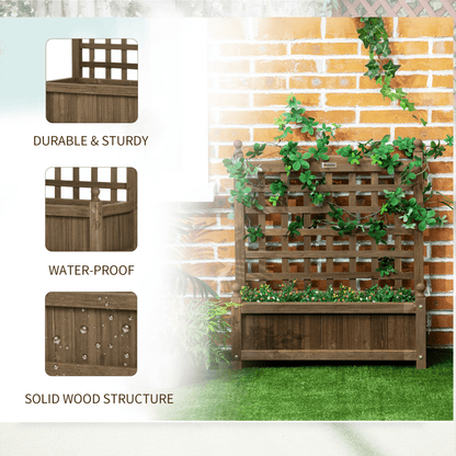 Sturdy Garden Planters with Trellis for Climbing Vines - Indoor/Outdoor Brown - plants - express.com