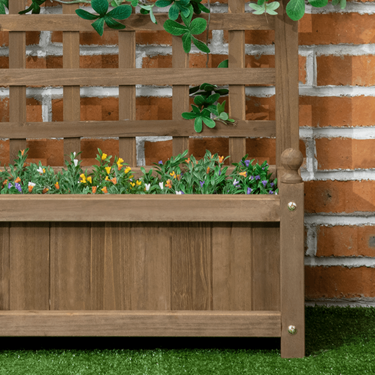 Sturdy Garden Planters with Trellis for Climbing Vines - Indoor/Outdoor Brown - plants - express.com