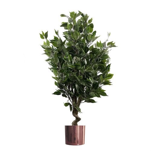 Stylish 110cm Artificial Ficus Tree in Decorative Copper Planter - plants - express.com