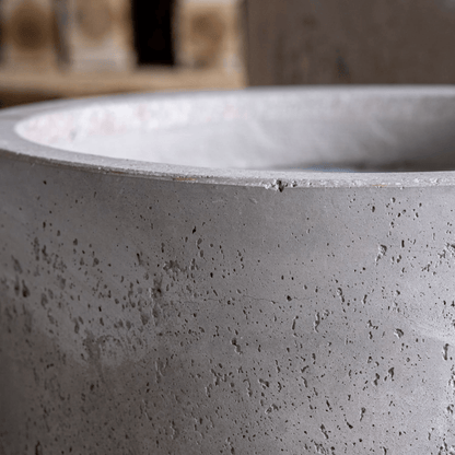Stylish Aurella Truffle Concrete Cylinder Planter - 40cm 34L for All Spaces - plants - express.com