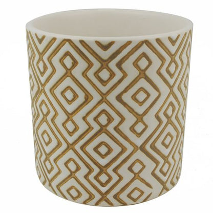 Stylish Grey Geometric Planter: Modern Pot for Indoor Plants - 12cm x 12cm - plants - express.com