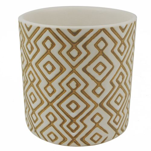 Stylish Grey Geometric Planter: Modern Pot for Indoor Plants - 12cm x 12cm - plants - express.com
