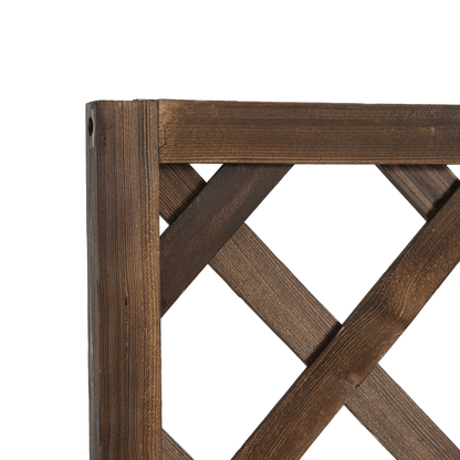 Stylish Wooden Pine Trough Planter with Climbing Trellis for Vibrant Gardens - plants - express.com