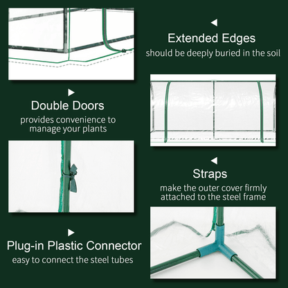 Ultimate Tunnel Greenhouse: Durable Outdoor Garden with Large Doors & PE Cover - plants - express.com
