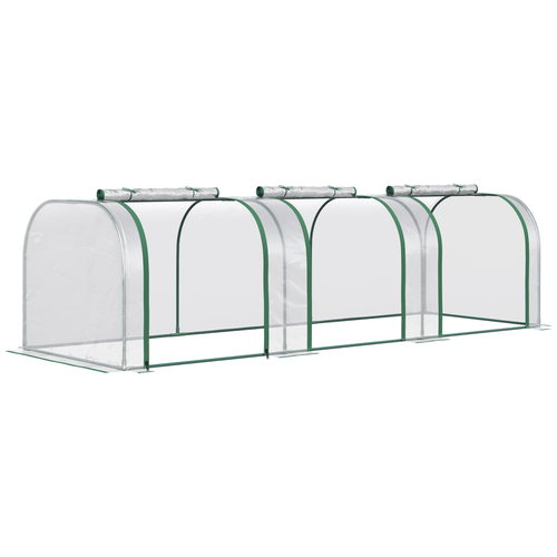 Ultimate Tunnel Greenhouse - Sturdy Steel Frame with Zippered Roll - Up Doors - plants - express.com