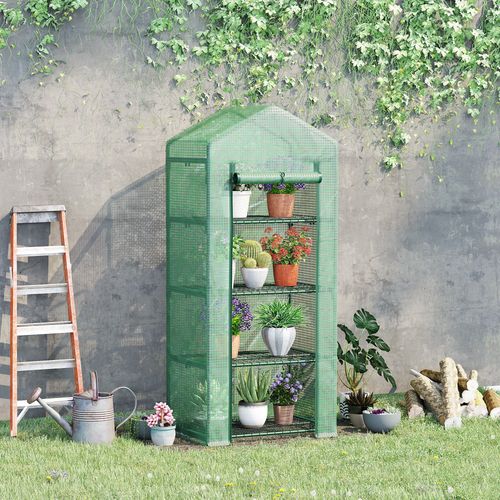 4-Tier Mini Greenhouse – Portable PE-Covered Plant House
