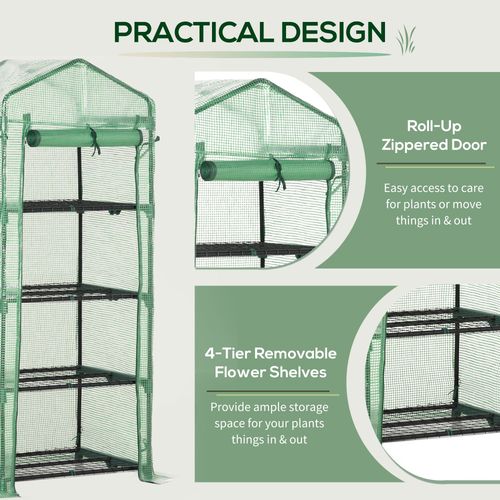 4-Tier Mini Greenhouse – Portable PE-Covered Plant House