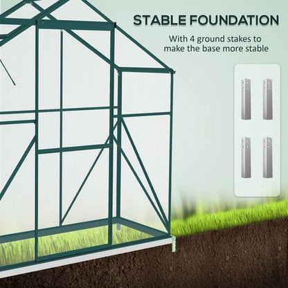 6 x 2.5ft Polycarbonate Greenhouse – Compact Aluminium Garden Greenhouse