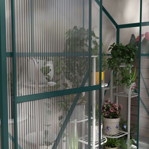 6 x 2.5ft Polycarbonate Greenhouse – Compact Aluminium Garden Greenhouse