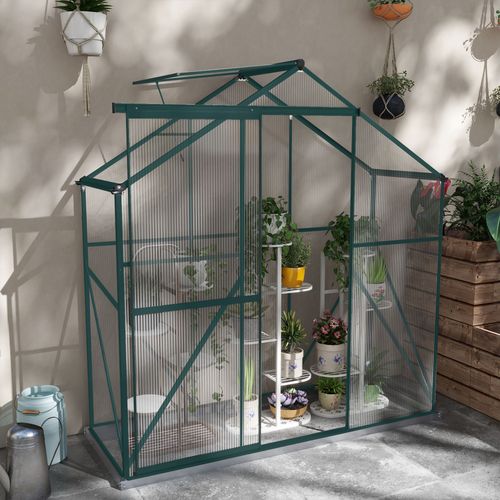 6 x 2.5ft Polycarbonate Greenhouse – Compact Aluminium Garden Greenhouse