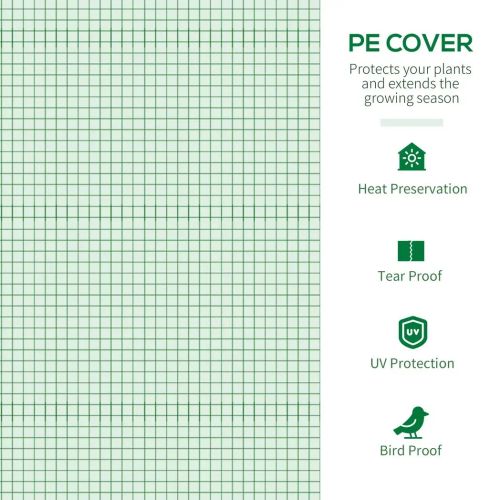 Polytunnel Greenhouse with Mesh Windows & Steel Frame – 1.8 x 1.8 x 2m