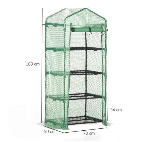 4-Tier Mini Greenhouse – Portable PE-Covered Plant House