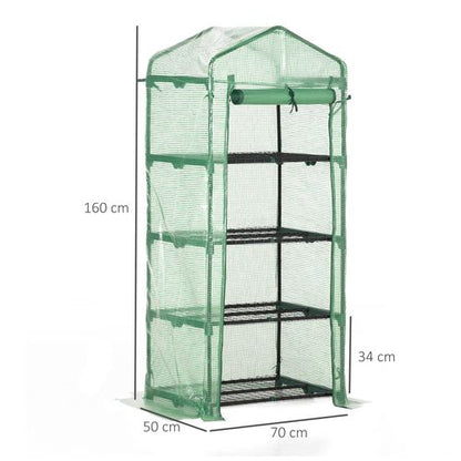 4-Tier Mini Greenhouse – Portable PE-Covered Plant House