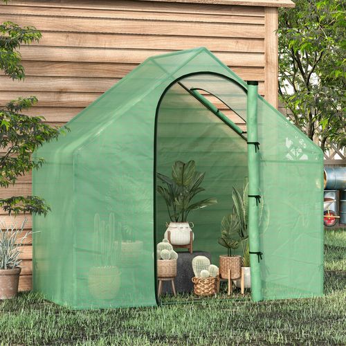 Walk-In Portable Mini Greenhouse – Steel Frame & Vent Window (Green)