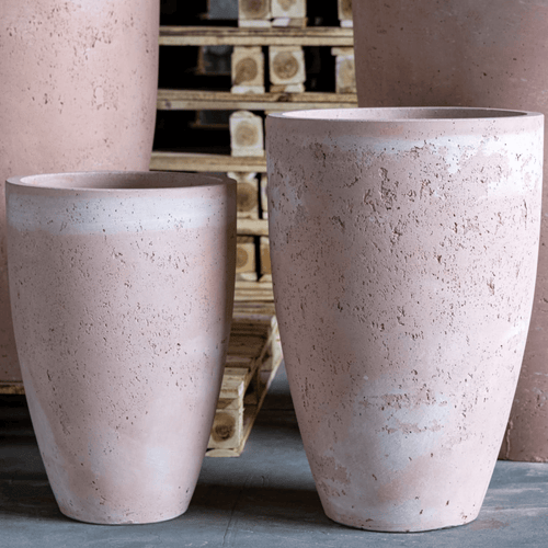 Vessara | Blushstone – 40cm Large Tall Concrete Planter – 15L Decorative Vase Pot - plants - express.com