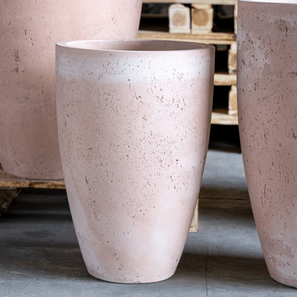 Vessara | Blushstone – 55cm Extra Large Tall Concrete Planter – 32L Decorative Vase Pot - plants - express.com