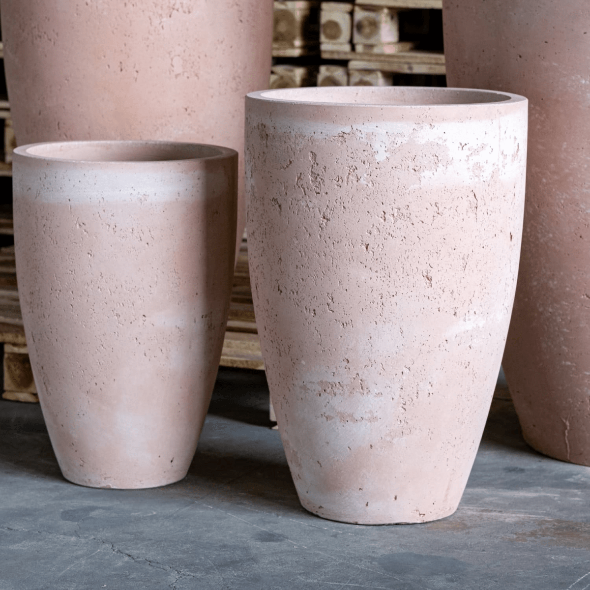 Vessara | Blushstone – 55cm Extra Large Tall Concrete Planter – 32L Decorative Vase Pot - plants - express.com