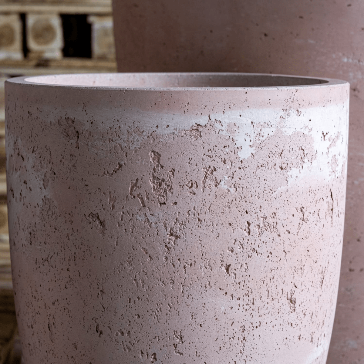 Vessara Blushstone XXL Concrete Planter - 100cm Tall, 172L Masterpiece - plants - express.com