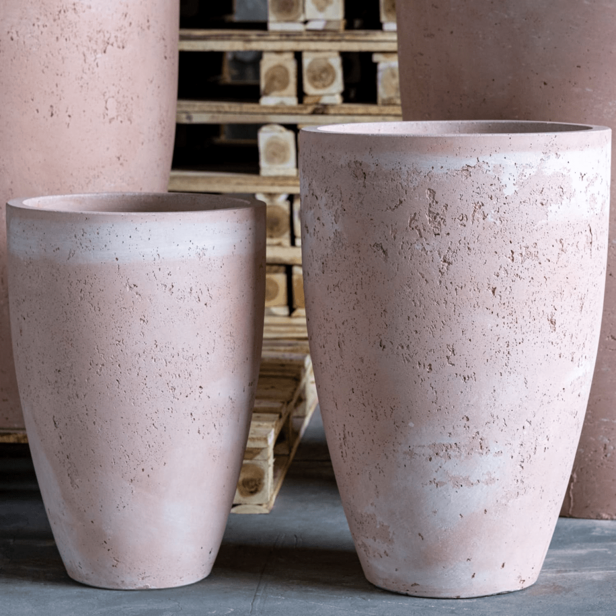 Vessara Blushstone XXL Concrete Planter - 100cm Tall, 172L Masterpiece - plants - express.com