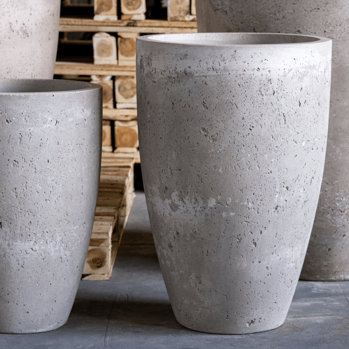 Vessara Tall Concrete Planter – 55cm Modern Vase for Stylish Greenery - plants - express.com