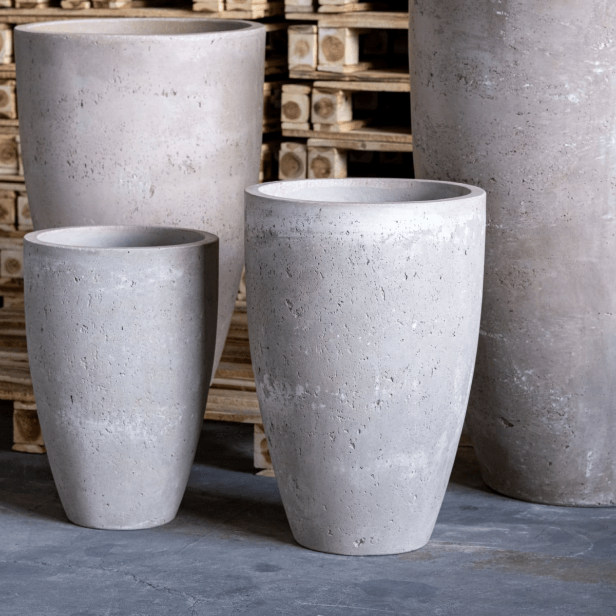 Vessara Truffle 40cm Tall Concrete Planter - Elegant Vase Design, 15L Capacity - plants - express.com