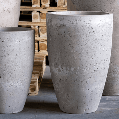 Vessara Truffle 40cm Tall Concrete Planter - Elegant Vase Design, 15L Capacity - plants - express.com