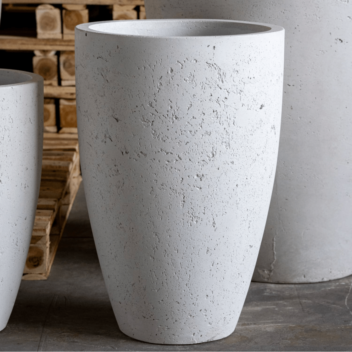 Vessara White Mist XXL Concrete Vase Planter – Elevate Your Outdoor Elegance! - plants - express.com