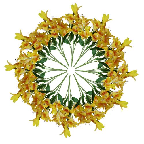 Vibrant 12 - Pack Yellow Artificial Lily Stems - 144 Realistic Flowers! - plants - express.com