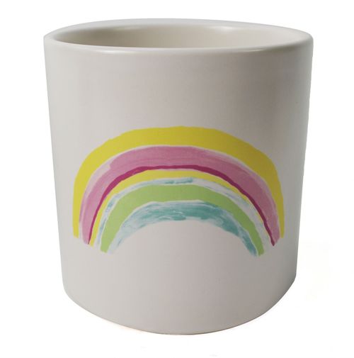 Vibrant 12cm Rainbow Ceramic Planter: Elevate Your Indoor Garden! - plants - express.com